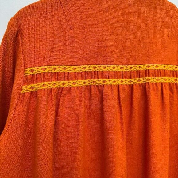 Bill Atkinson Glen of Michigan Women’s Orange Yellow  Button Mod A-line Coat - Picture 14 of 15